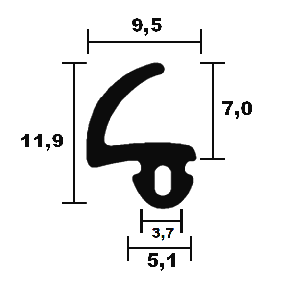 Roplasto window sash seal 9271 TPE