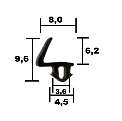 Thyssen window lip seal 0555 TPE