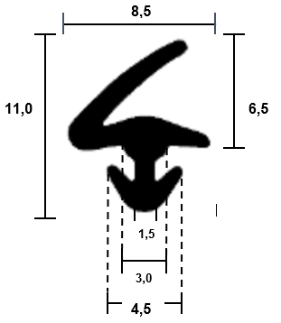 Window seal for plastic windows 0415 TPE