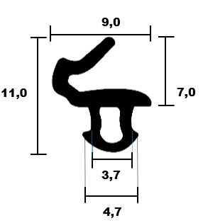 KBE window lip seal 8747 TPE