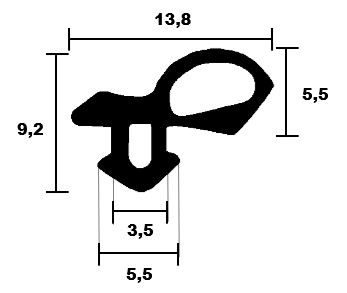 Unilux window seal 2530 TPE for the window frame