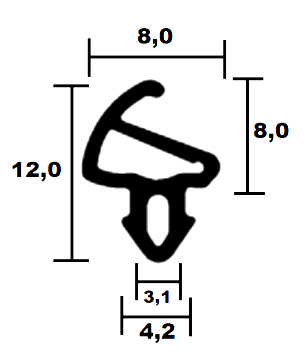 Kömmerling hollow chamber gasket K - 1000 TPE