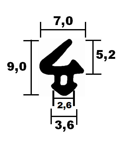 Weru window lip seal 1739 TPE