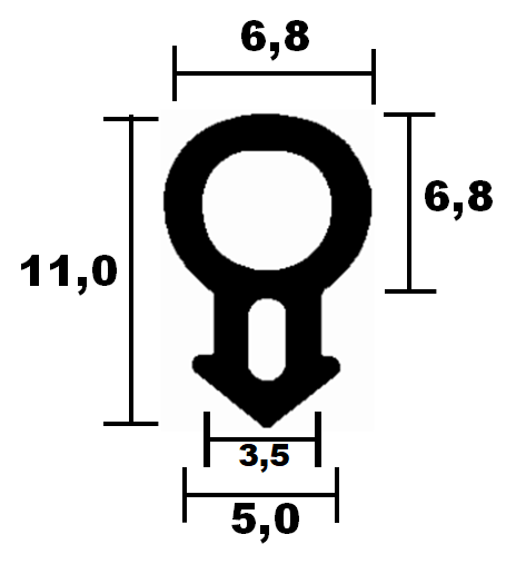 Window seal 2531 TPE - Hose seal