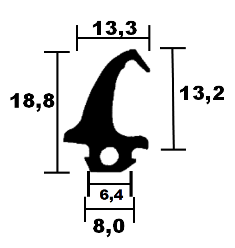 Roplasto window frame seal 1124- A TPE