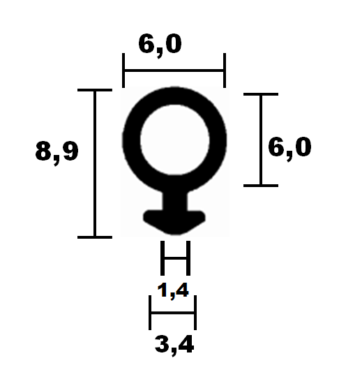 Kömmerling window tube seal 0176 TPE