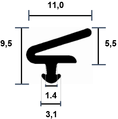 Kömmerling window lip seal 0126 TPE