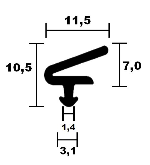 Kömmerling window lip seal 0126 TPE