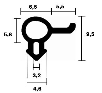 Schüco window frame gasket 0586 TPE