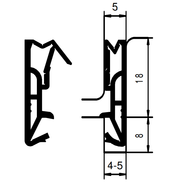 Wooden window seal H - 18 - Silicone