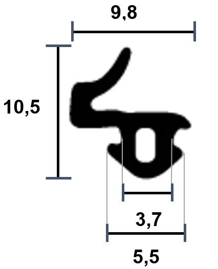 Window seal 1724 - A Lip seal