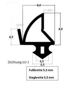 Window seals - Universal made of silicone GO3